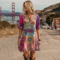 Women's Retro Hippie Soul Patchwork Casual Dress