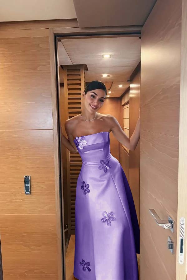 Strapless Sleeveless Long Prom Dress With Pleated Appliques JQ0079