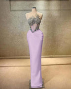 Strapless Sleeveless Long Mermaid Prom Dress With Beading Pleated YK0451