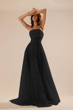 Charming Tulle Strapless Sleeveless Long Prom Dress With Beading YK0107