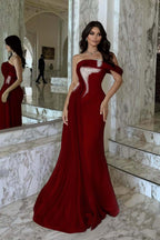 One Shoulder Sleeveless Long Mermaid Prom Dress With Beading WQ0029