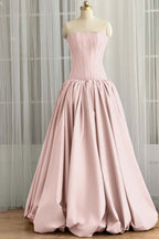 Sleeveless Strapless Long Ball Gown Prom Dress With Pleated WQ0345