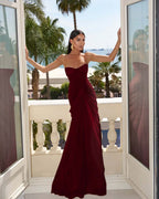 Strapless Sleeveless Sweetheart Long Mermaid Prom Dress With Pleated YK0151