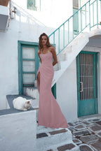Strapless Sleeveless Long Mermaid Prom Dress With High Split YK0120