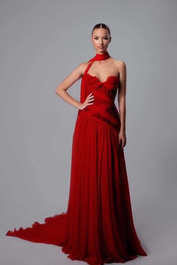 Strapless Sweetheart Sleeveless Long Prom Dress With Pleated WQ0197