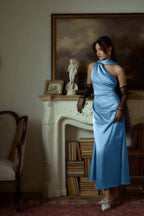 One Shoulder Sleeveless Long Mermaid Prom Dress With Pleated YK0042