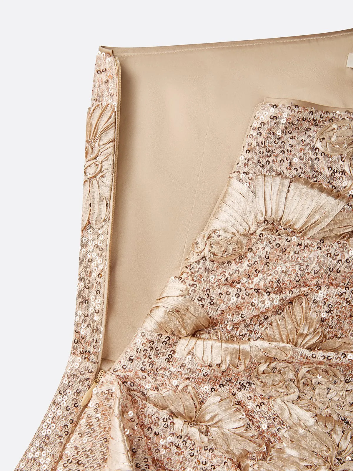 Champagne Jacquard Sequin One Shoulder Sleeveless Mermaid Floor-length Gown Dress