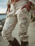 Women's Vintage Hollow-out Embroidered Casual Pants