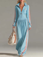 Women鈥檚 Zip-Up Sporty Long Sleeve Athleisure Dress