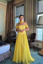 Stunning Off the Shoulder Sleeveless Long Prom Dress With Pleated WQ0225