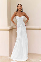 Chic Strapless Sweetheart Long Mermaid Prom Dress With Pleated WQ0073
