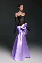 Strapless Sweetheart Sleeveless Long Mermaid Prom Dress With Gloves WQ0174