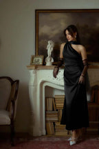One Shoulder Sleeveless Long Mermaid Prom Dress With Pleated YK0042