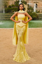 Strapless Sleeveless Long Mermaid Prom Dress With Appliques WQ0321