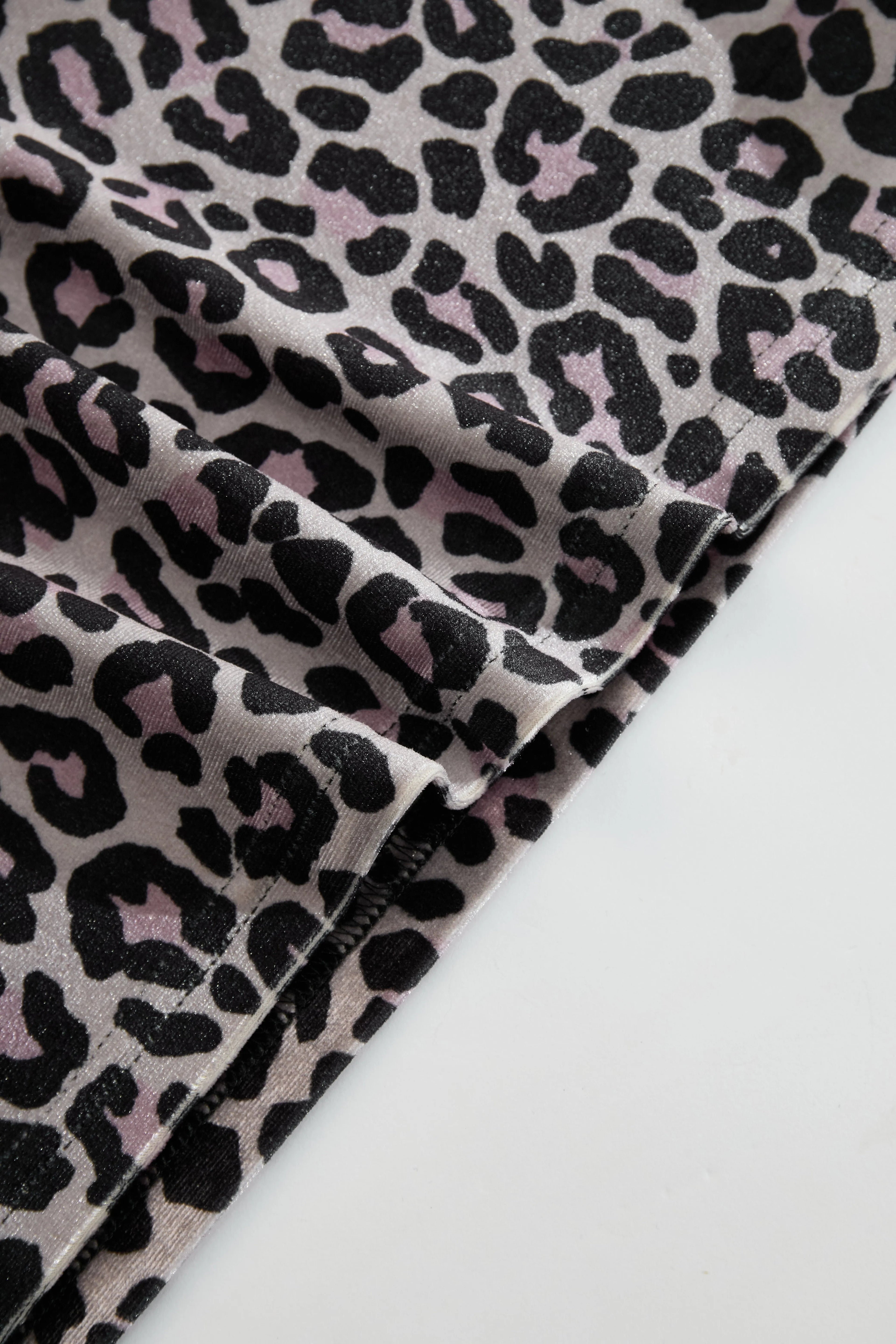 Elegant And Sexy Purple Leopard Print Halter Velvet Mini Dress