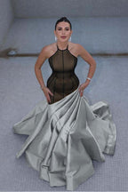Stunning Halter Sleeveless Long Mermaid Prom Dress With Pleated WQ0122