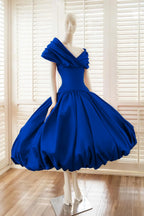 Cocoslly Off-The-Shoulder Sleeveless High Waist Long A Line Prom Dress With Pleated | Red Satin YC0571