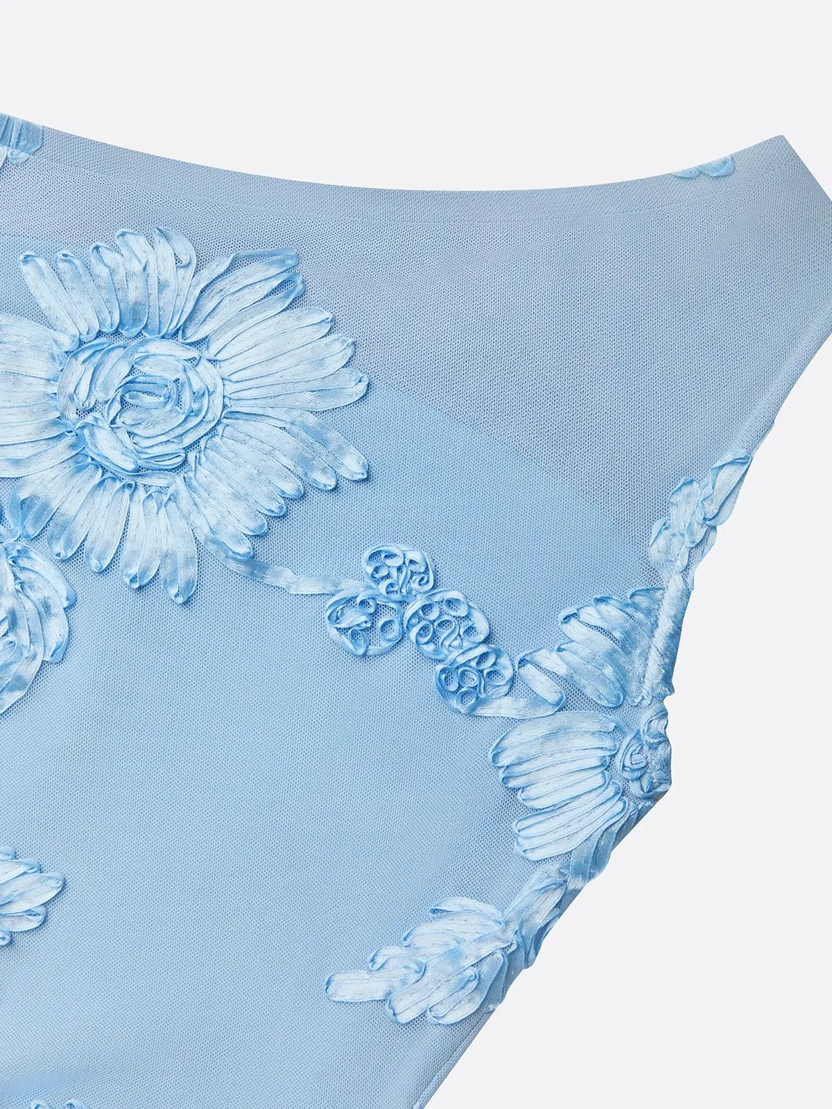 Light Blue Jacquard Classic Off The Shoulder Sleeveless Bodycon Floor-length Gown Dress