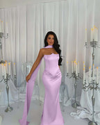 Strapless Sleeveless Long Mermaid Prom Dress With Beading Pleated YK0274