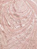 Light Pink Sequin Square Neck Sleeveless Mermaid Floor-length Gown Dress