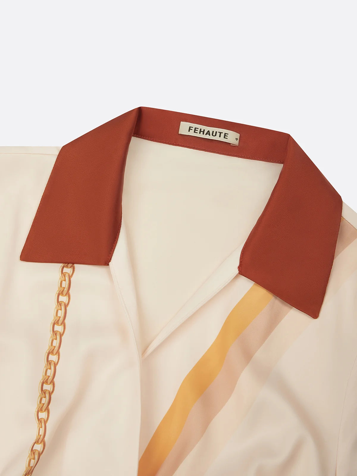 Apricot Wrap Dress Shirt Collar Short Sleeve Sheath Midi Dress