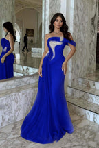 One Shoulder Sleeveless Long Mermaid Prom Dress With Beading WQ0029