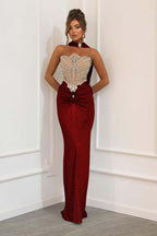 Strapless Sleeveless Long Mermaid Prom Dress With Beading Pleated WQ0179