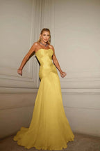 Strapless Sleeveless Sweetheart Long Prom Dress With Pleated YK0128