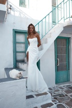 Strapless Sleeveless Long Mermaid Prom Dress With High Split YK0120