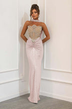 Strapless Sleeveless Long Mermaid Prom Dress With Beading Pleated WQ0179