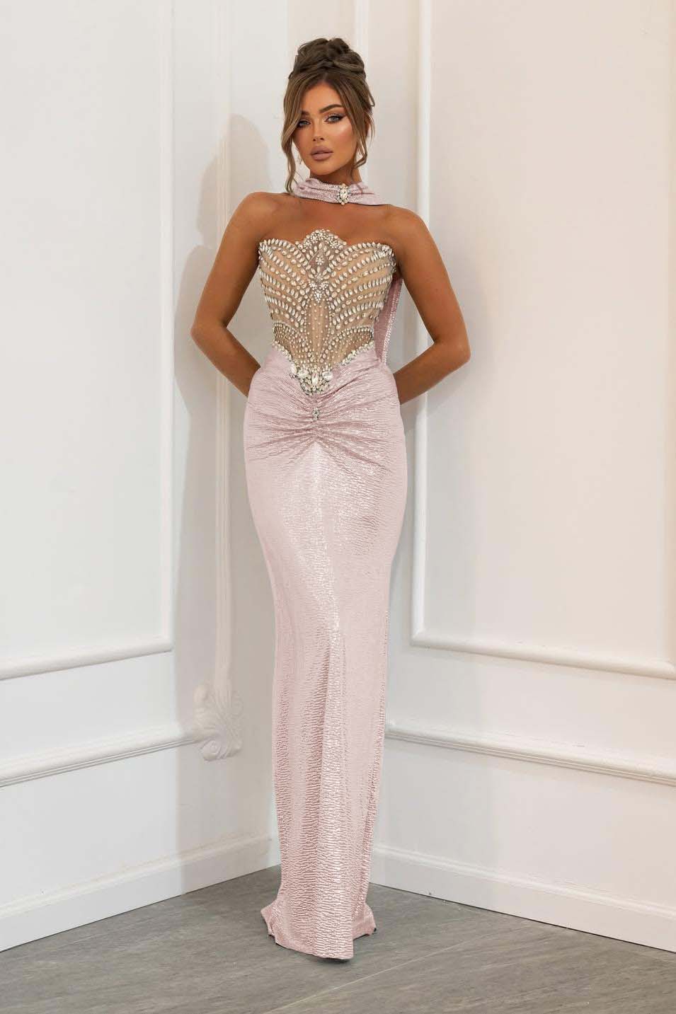 Strapless Sleeveless Long Mermaid Prom Dress With Beading Pleated WQ0179
