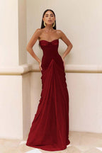 Chic Strapless Sweetheart Long Mermaid Prom Dress With Pleated WQ0073