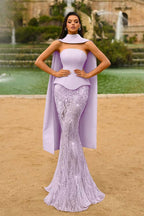 Strapless Sleeveless Long Mermaid Prom Dress With Appliques WQ0321