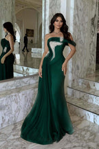 One Shoulder Sleeveless Long Mermaid Prom Dress With Beading WQ0029