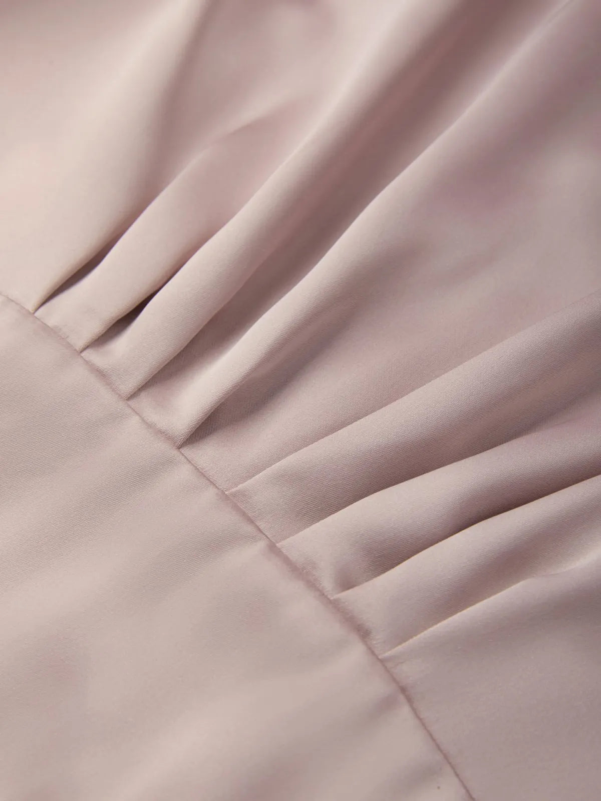 Pink Ruched Satin Boat Neck Sleeveless Sheath Midi Dress