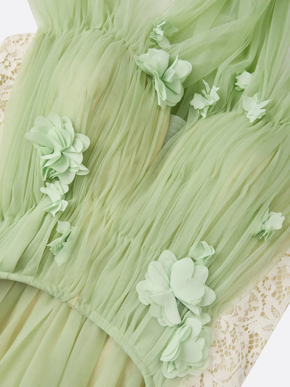 Green Chiffon V Neck Sleeveless A-Line Floor-length Gown Dress