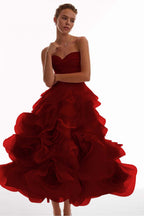 Chic Strapless Sweetheart Sleeveless Long Prom Dress With Pleated WQ0126