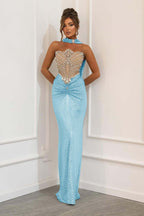 Strapless Sleeveless Long Mermaid Prom Dress With Beading Pleated WQ0179