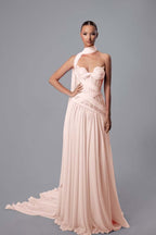 Strapless Sweetheart Sleeveless Long Prom Dress With Pleated WQ0197