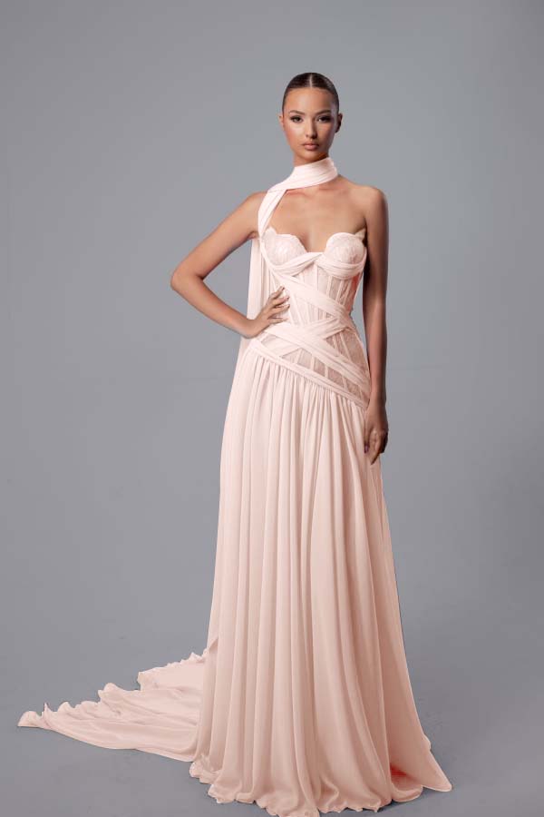 Strapless Sweetheart Sleeveless Long Prom Dress With Pleated WQ0197