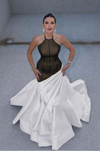 Stunning Halter Sleeveless Long Mermaid Prom Dress With Pleated WQ0122