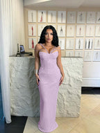 Cocoslly Spaghetti Straps Sleeveless High Waist Long Mermaid  Prom Dress | Brown Sequins YK0969