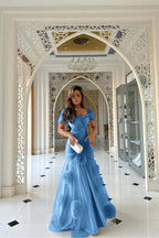 Sweetheart Short Sleeves Long Mermaid Prom Dress With Pleated WQ0144