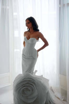 Sleeveless Strapless Sweetheart Long Mermaid Prom Dress With Pleated WQ0099