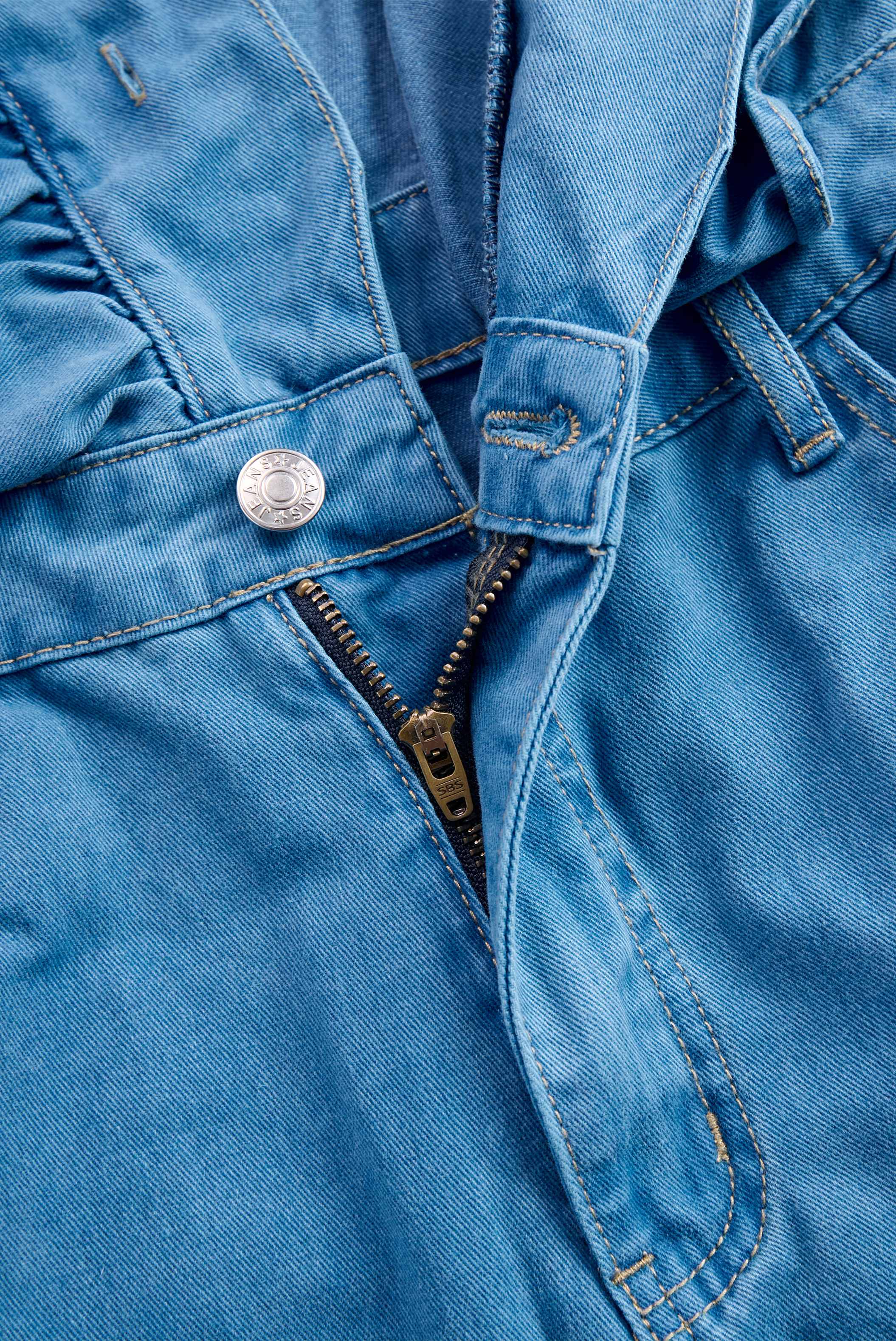 銆�24-hour shipping out銆慒ashionable Ruffle Strap Denim Shorts Jumpsuit