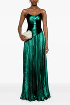 Chic Strapless Sleeveless Long Prom Dress With Ruffles Pleated WQ0236