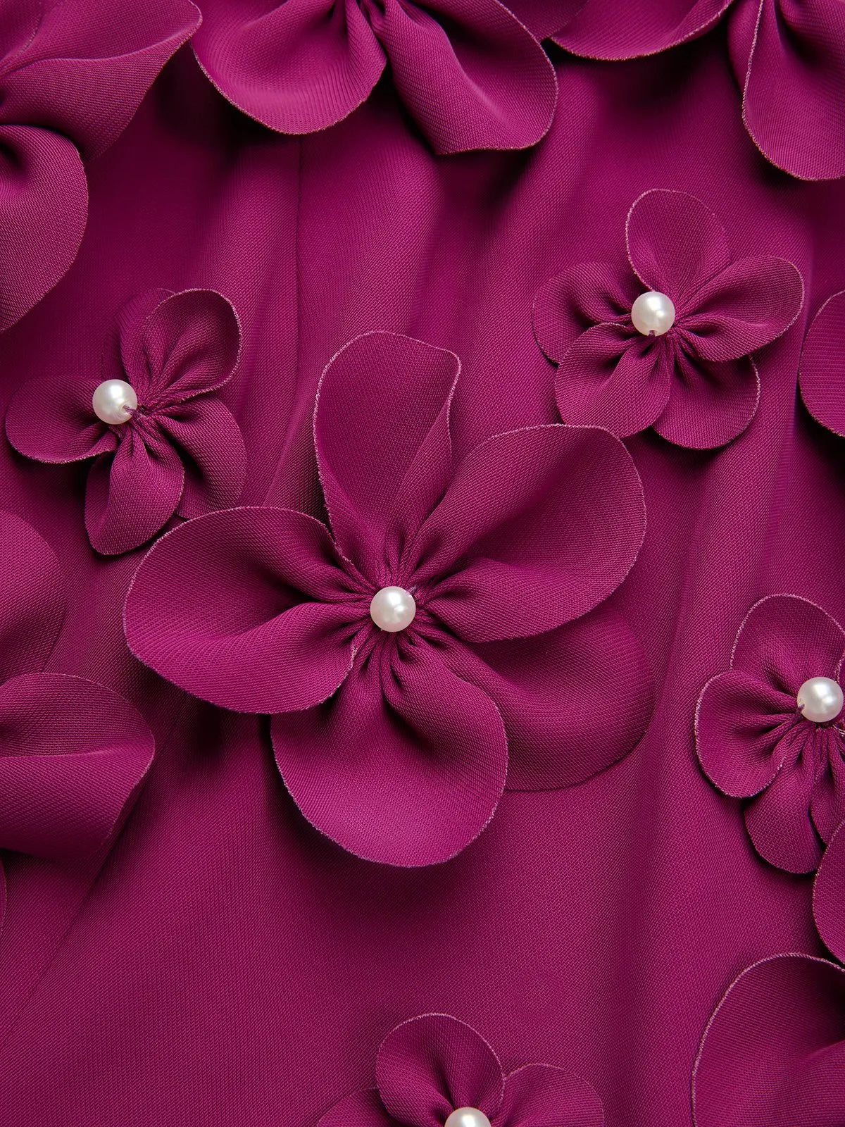 Purple 3D Floral Classic Crew Neck Sleeveless Mermaid Floor-length Gown Dress