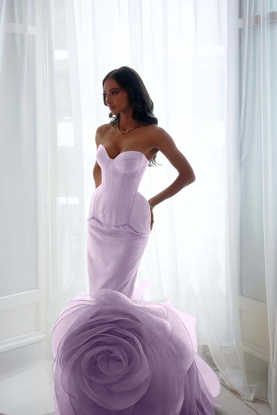 Sleeveless Strapless Sweetheart Long Mermaid Prom Dress With Pleated WQ0099