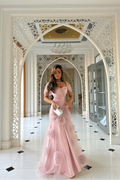 Sweetheart Short Sleeves Long Mermaid Prom Dress With Pleated WQ0144