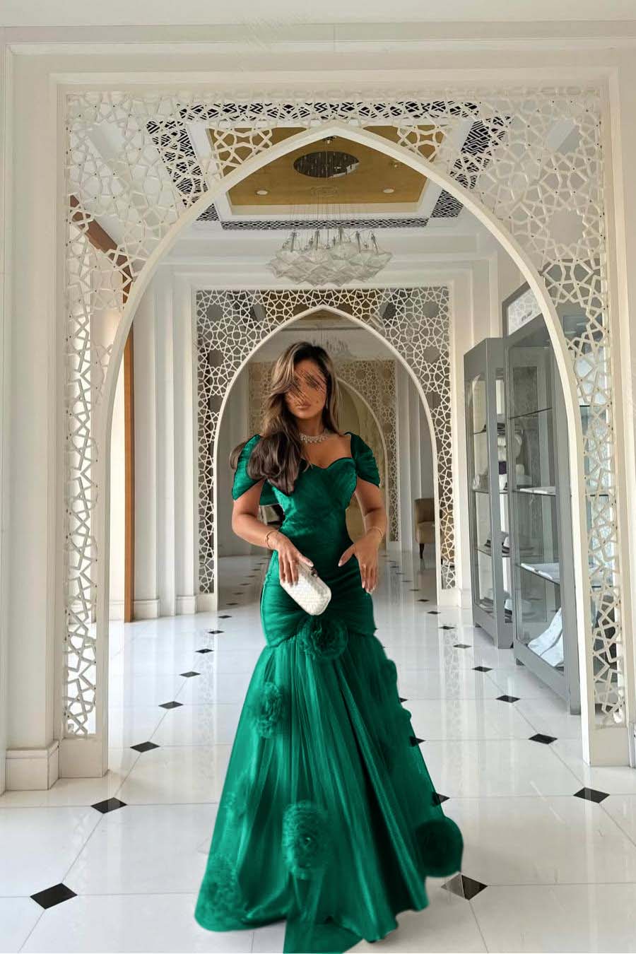 Sweetheart Short Sleeves Long Mermaid Prom Dress With Pleated WQ0144